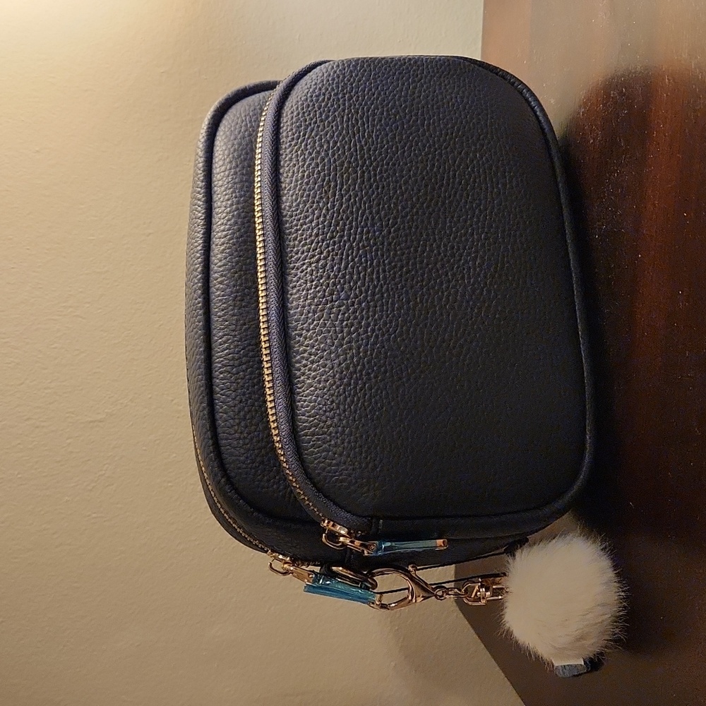 Free Shipping!  Pom Pom London Mayfair Slate Blue bag